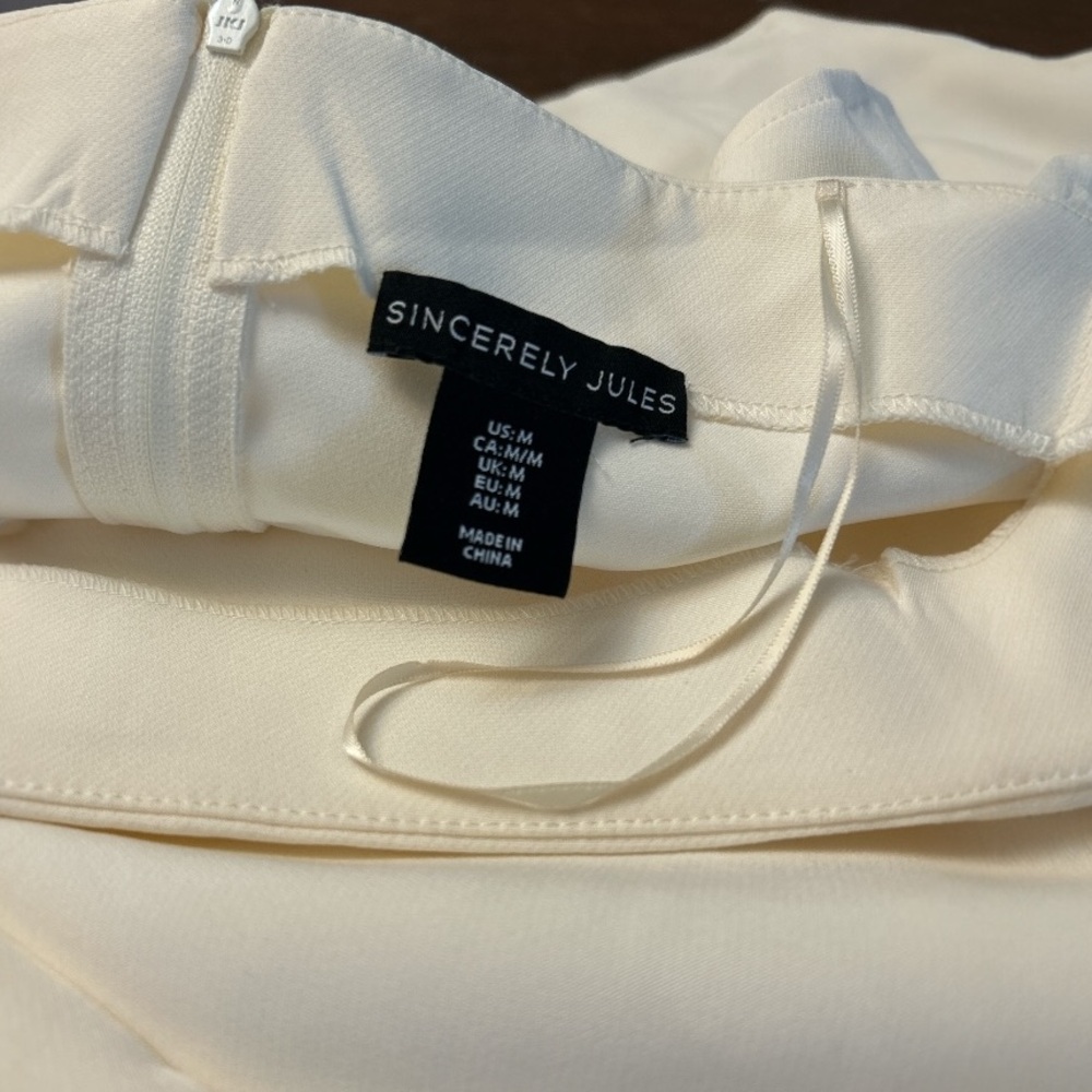 Sincerely Jules Elegant Cream Women's Jumpsuit two piece size M - Picture 3 of 6
